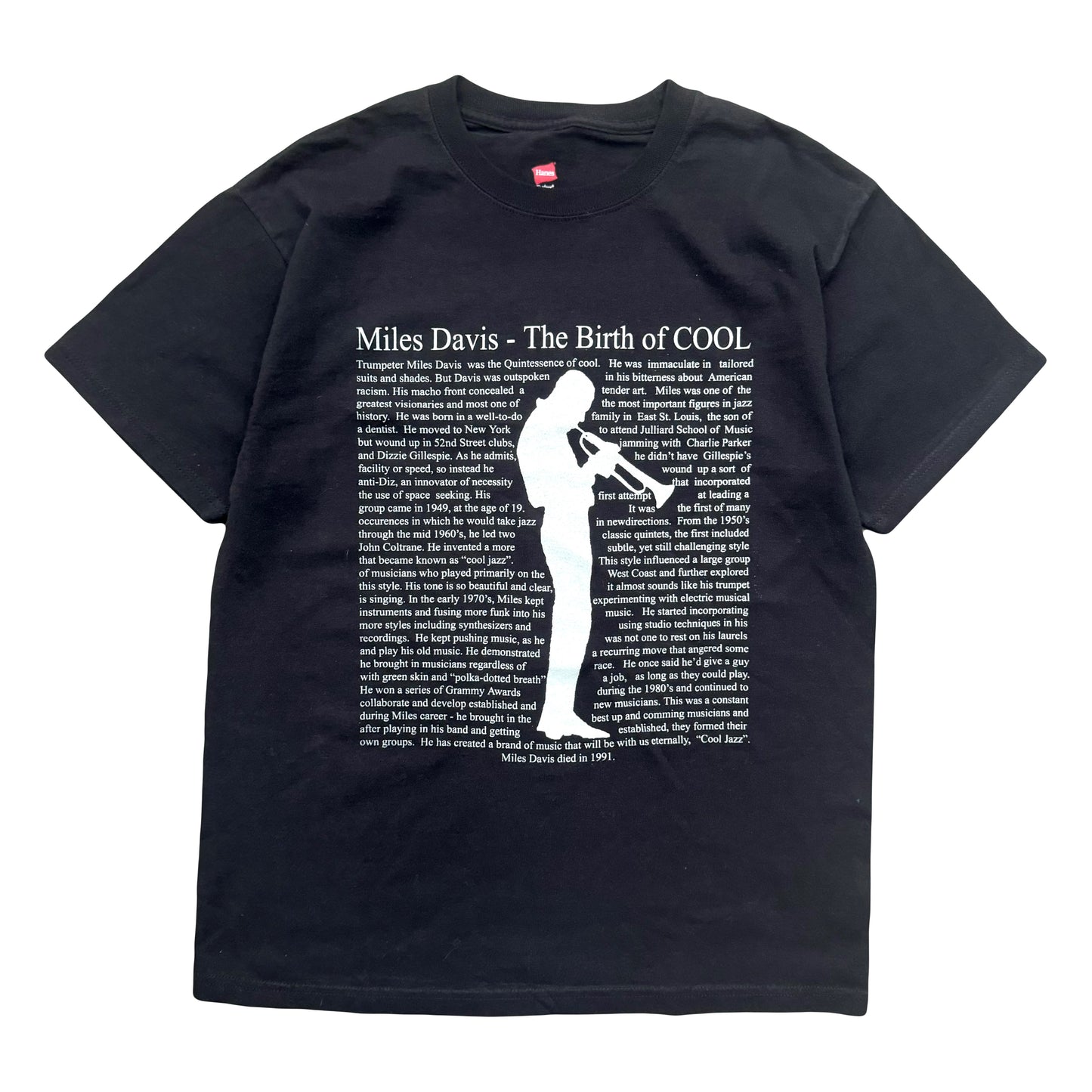 MILES DAVIS "THE BIRTH OF COOL" BIOGRAPHY JAZZ MUSIC TEE (M)