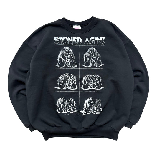 1990s ROBERT CRUMB "STONED AGIN" CARTOON ART SWEATSHIRT (L)