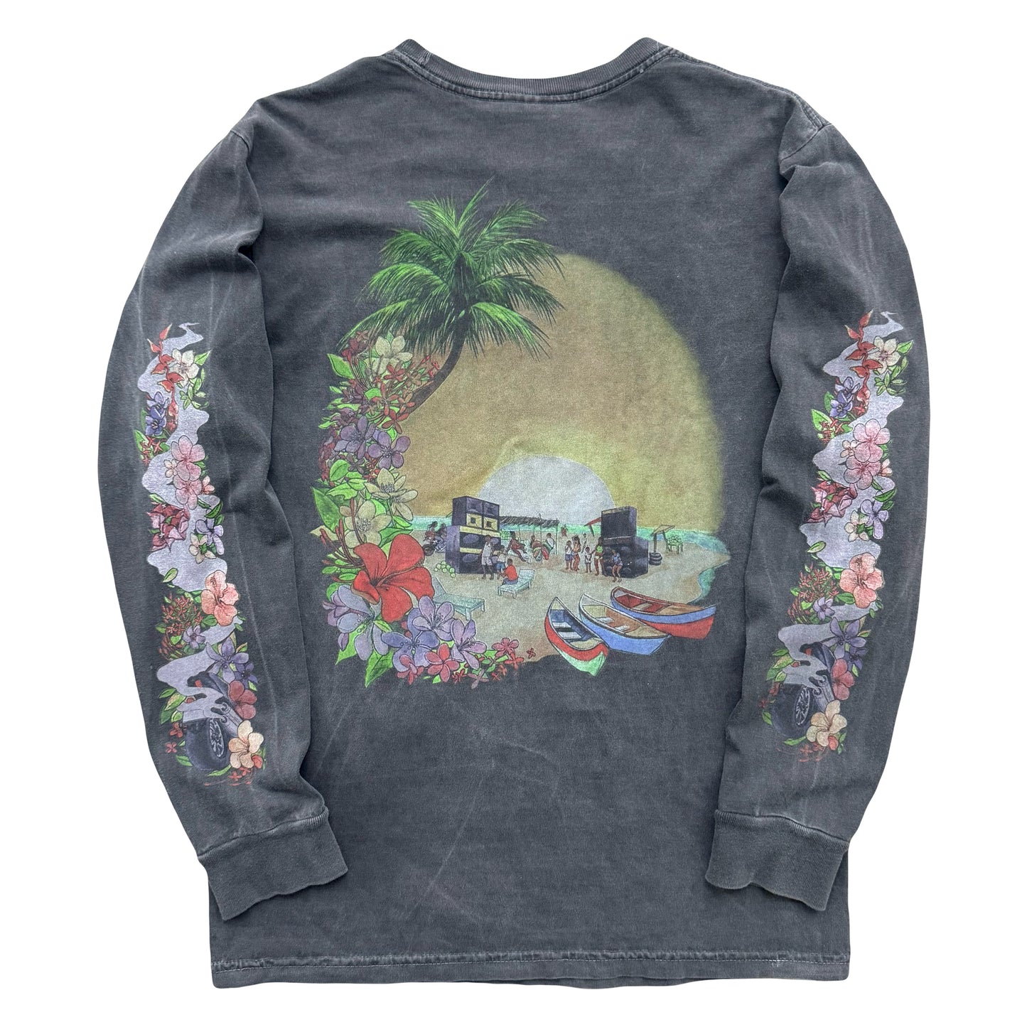 STÜSSY FLORAL BIKER LONG SLEEVE (S)