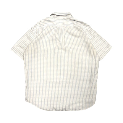 2000s YVES SAINT LAURENT CHECKERED SHORT SLEEVE SHIRT (XL)