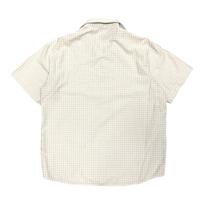 2000s PRADA SPORT RED TAB CHECKERED 1/4 BUTTON DOWN SHIRT (L)