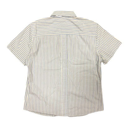 2000s PRADA SPORT RED TAB STRIPED S/S BUTTON DOWN SHIRT (XL)