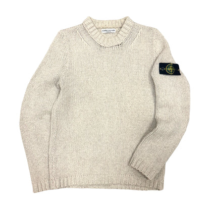 1990s STONE ISLAND LANA WOOL OATMEAL CHUNKY KNIT SWEATER (L)
