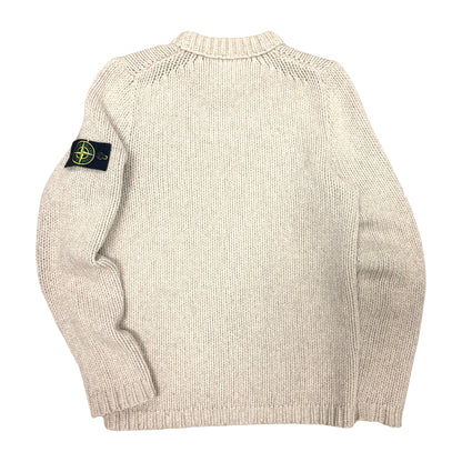 1990s STONE ISLAND LANA WOOL OATMEAL CHUNKY KNIT SWEATER (L)