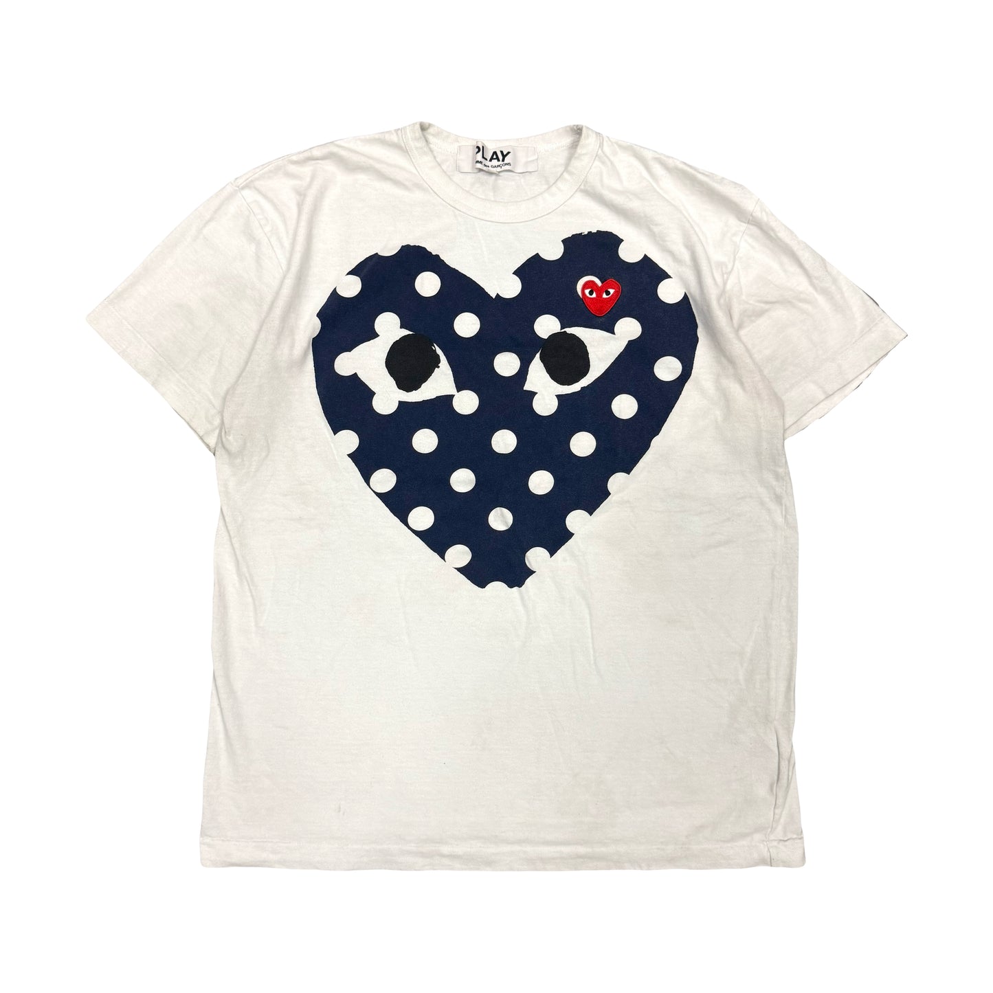 COMME DES GARÇONS PLAY POLKA DOT HEART GRAPHIC TEE (2XL)