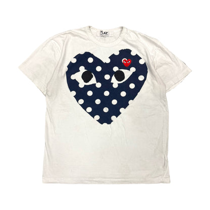 COMME DES GARÇONS PLAY POLKA DOT HEART GRAPHIC TEE (2XL)