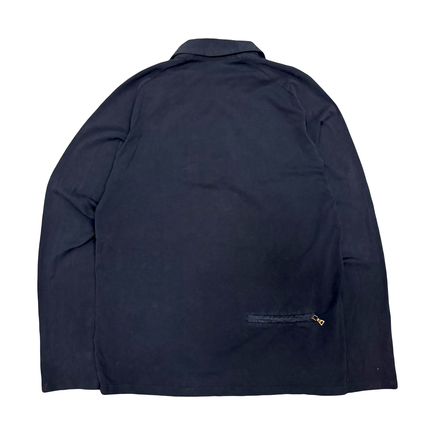 2000s PRADA RED TAB COLLARED 1/4 ZIP LIGHTWEIGHT PULLOVER (L)