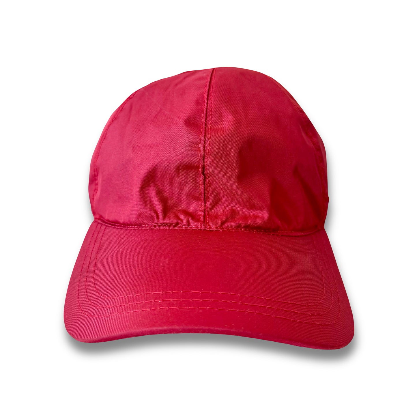2000s PRADA SPORT RED TAB 6 PANEL BASEBALL CAP (L)