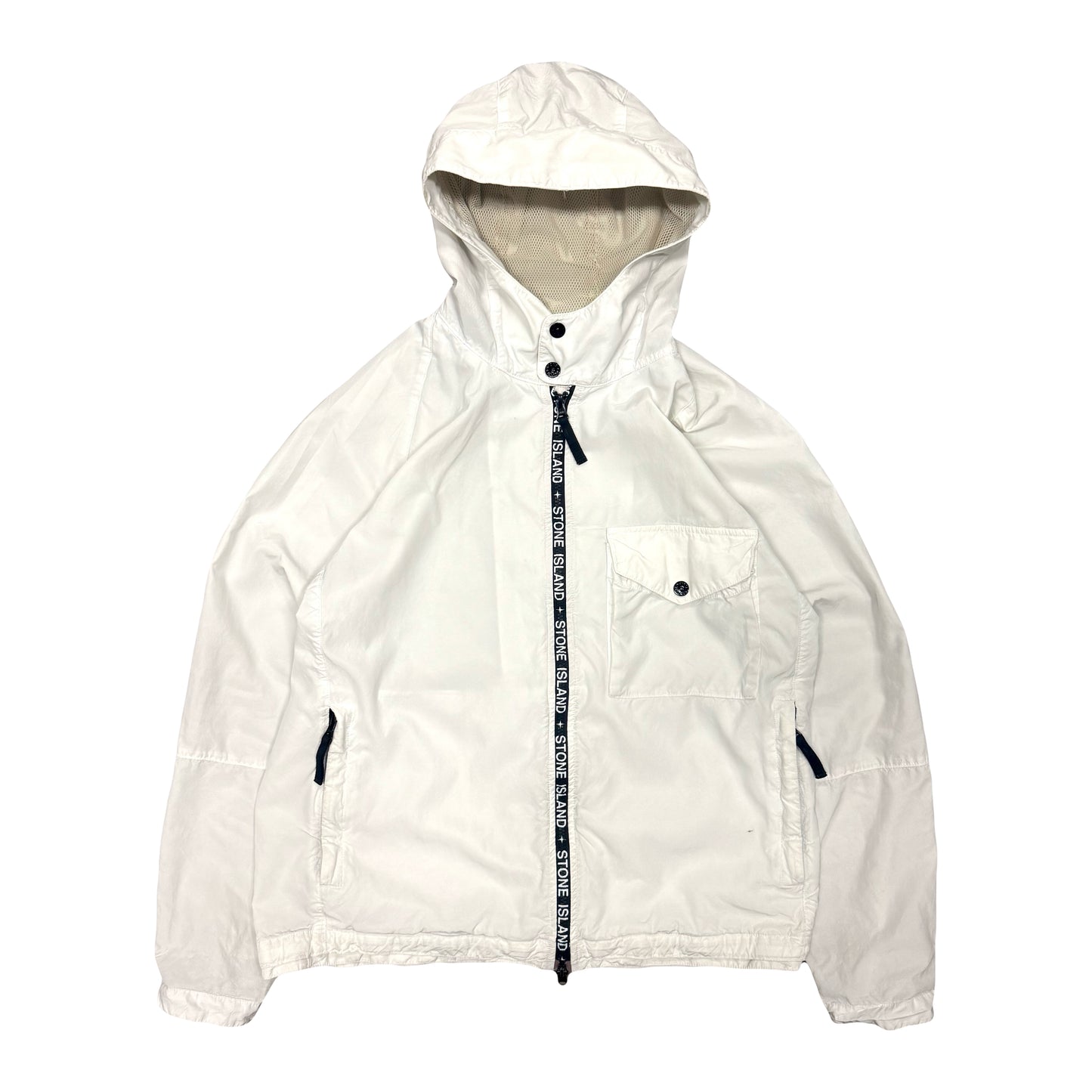 STONE ISLAND CUPRO NYLON-TC DOUBLE ZIP HOODED JACKET (M)