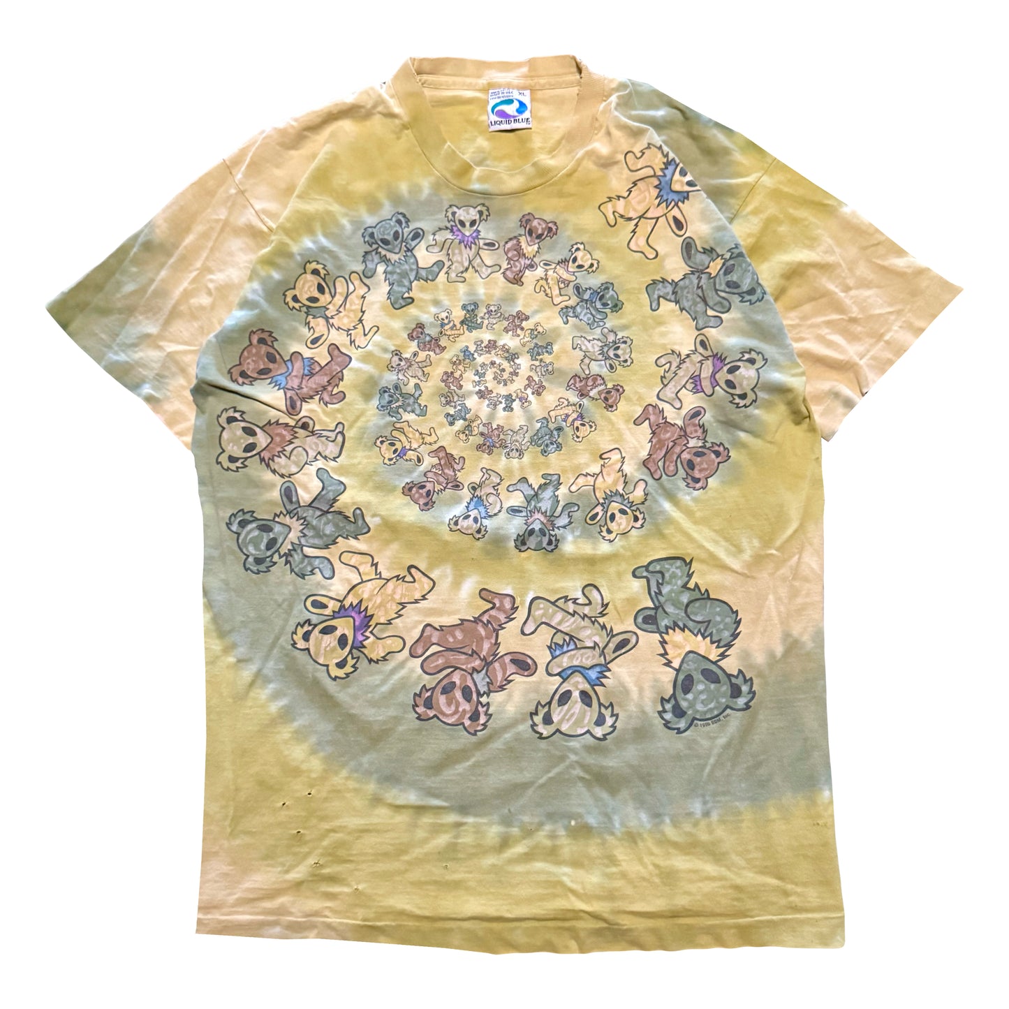 1996 GRATEFUL DEAD LIQUID BLUE DANCING ALIEN BEARS TEE (XL)