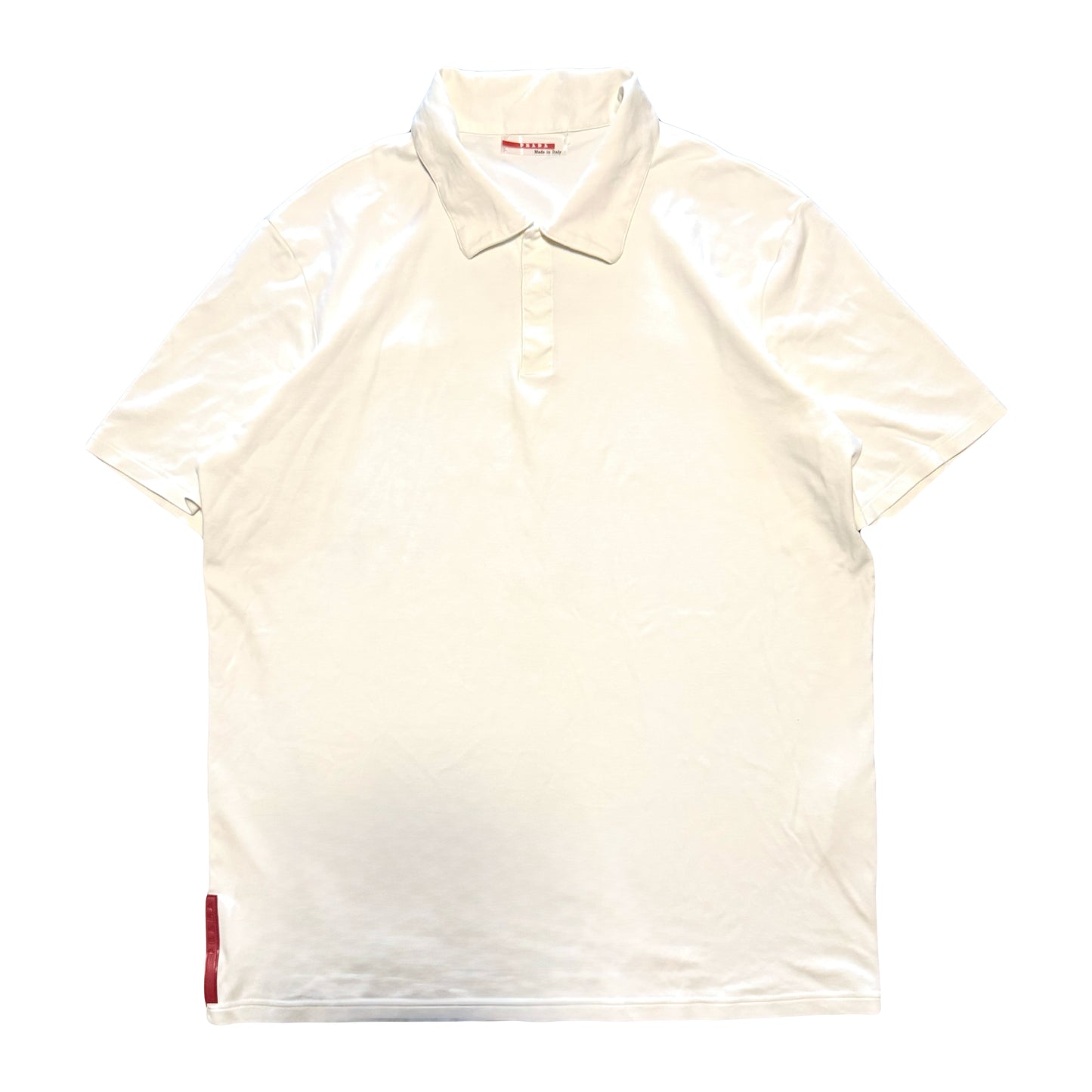2000s PRADA SPORT RED TAB POLO SHIRT (XL)