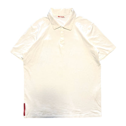 2000s PRADA SPORT RED TAB POLO SHIRT (XL)